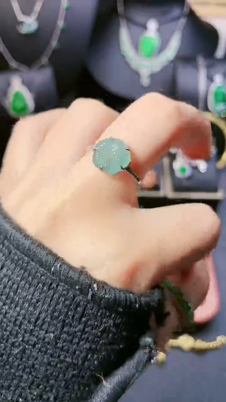 【闪购商品】翡翠戒指银S925镶嵌戒指