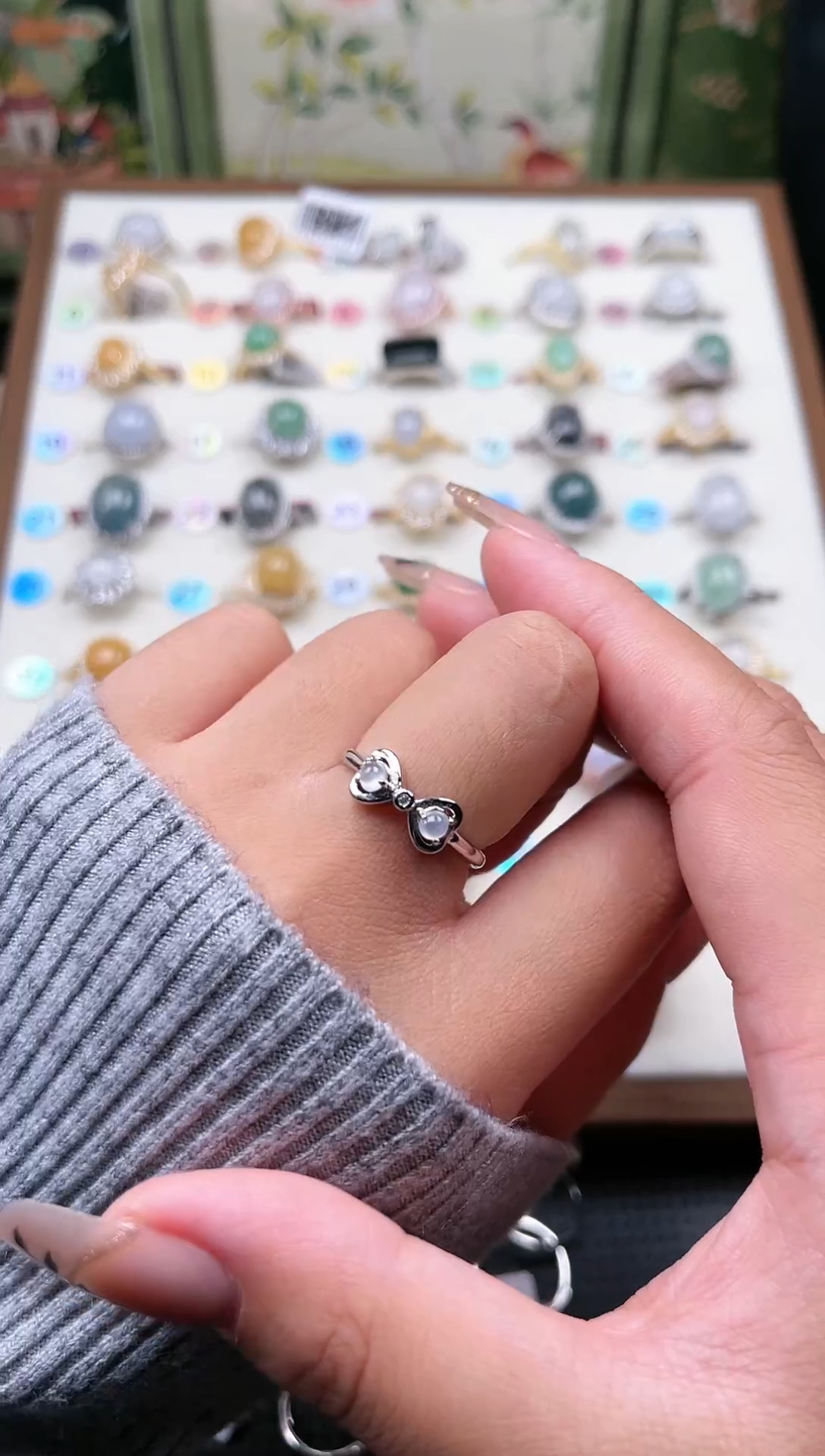 【闪购商品】翡翠戒指银S925镶嵌天然A货翡翠戒指