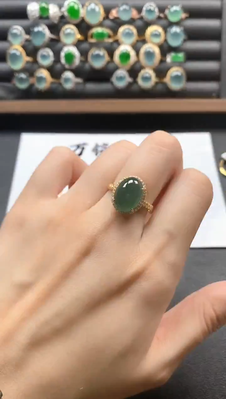 银S925镶嵌戒指翡翠51511