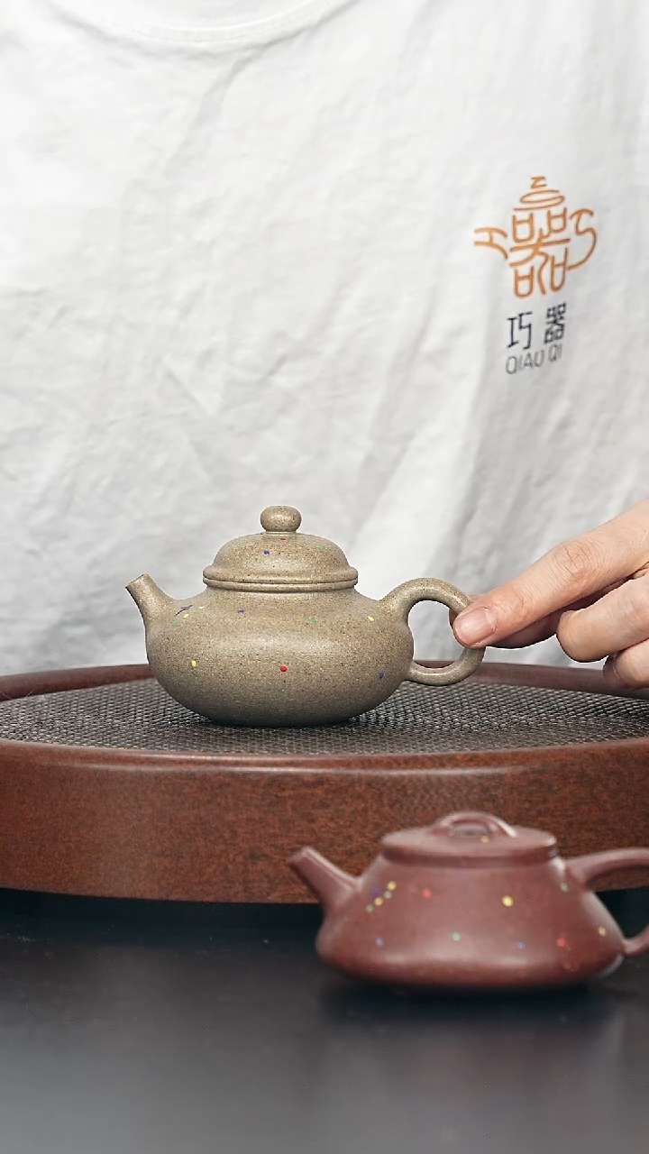 茶壶紫砂大容天-珐琅彩-全手工无添加-