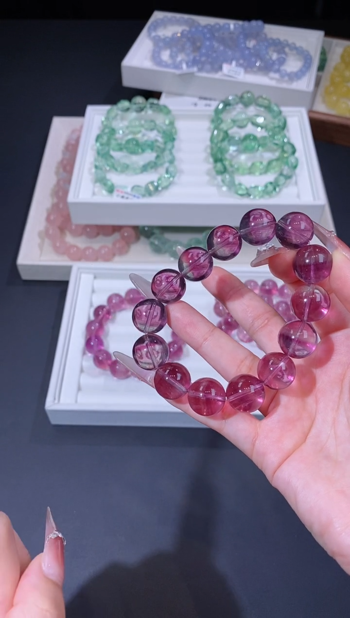 未镶嵌手链萤石1125.11粉紫萤石手串 多样性发其一