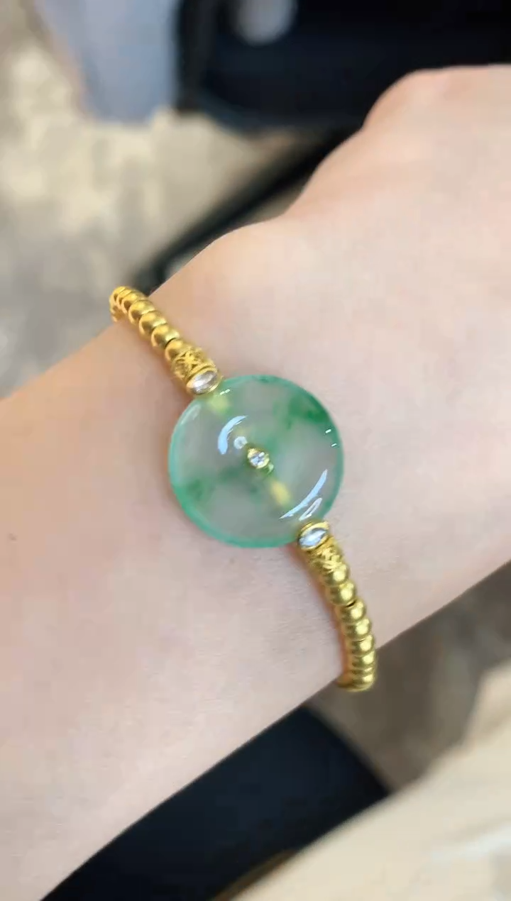 18K金镶嵌手链翡翠N***y240|27800