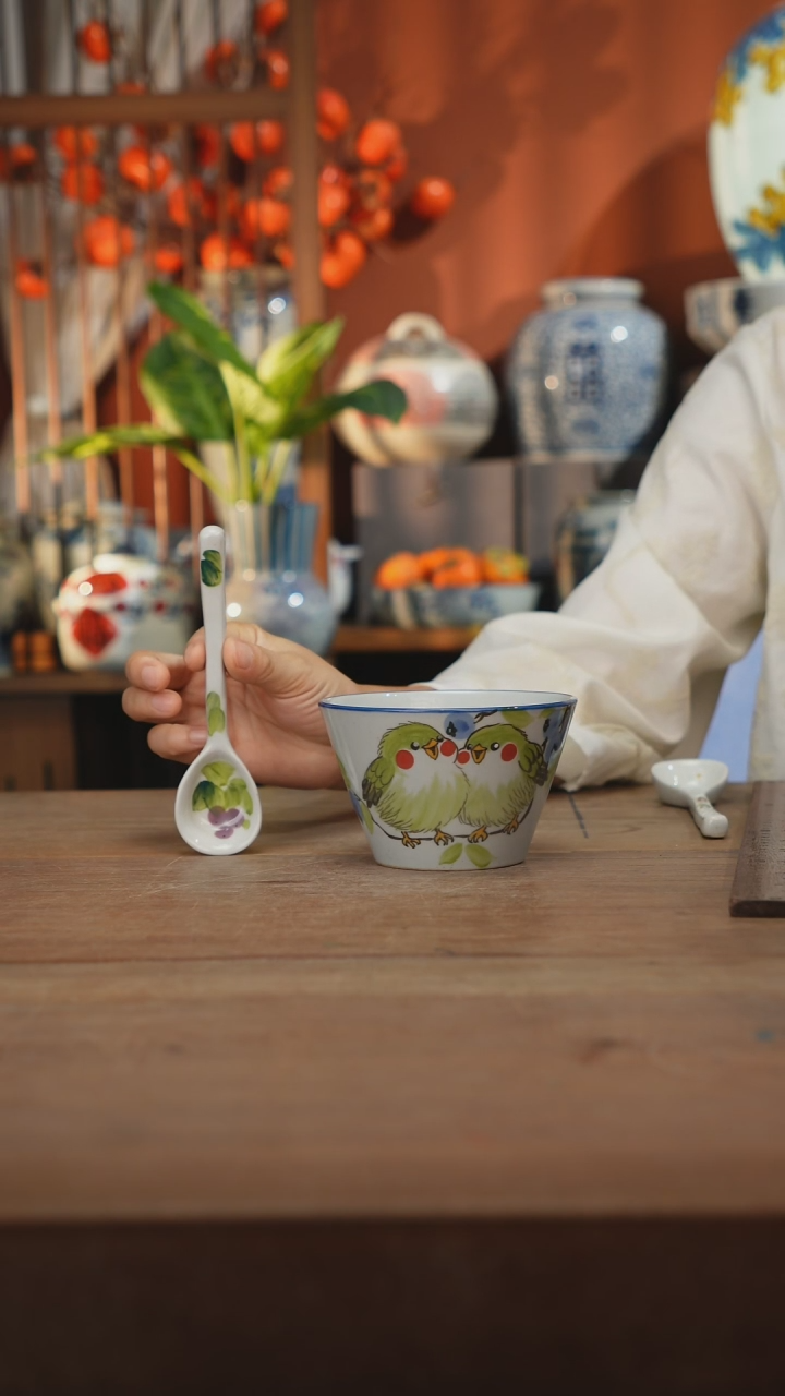 瓷片景德镇设计师釉下手绘陶瓷餐具