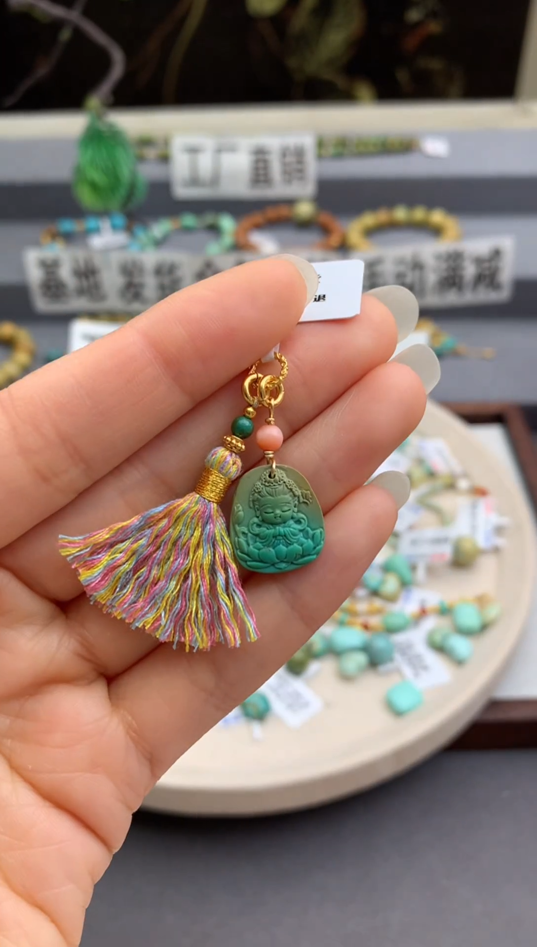 未镶嵌绿松石精工雕刻茜.C53