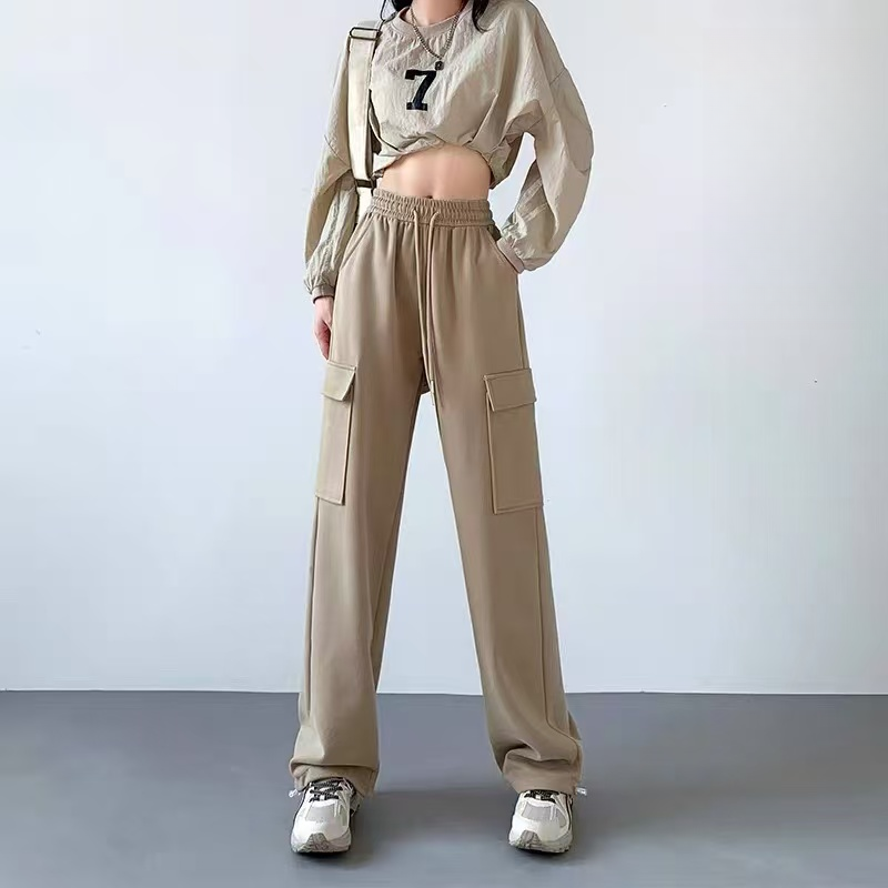 2232#时尚百搭高腰工装休闲裤【D5-2】