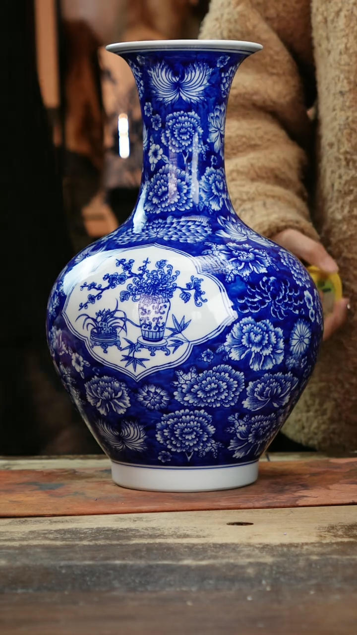 【闪购商品】瓷片景德镇纯手工釉下彩精品花瓶