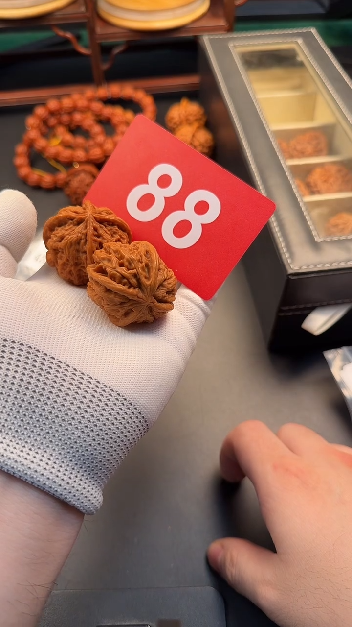 把件文玩核桃43雨花石四棱