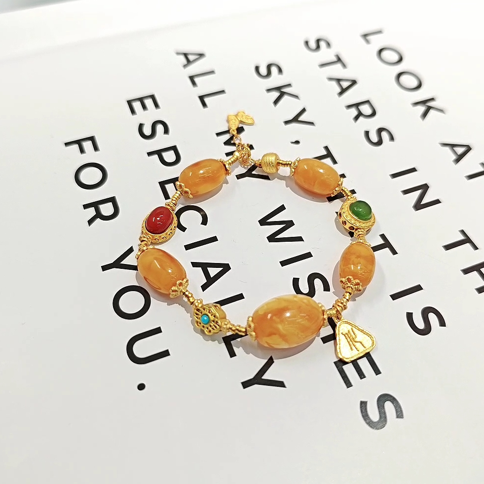 蜜蜡枣珠手链 2076 多样性发一件