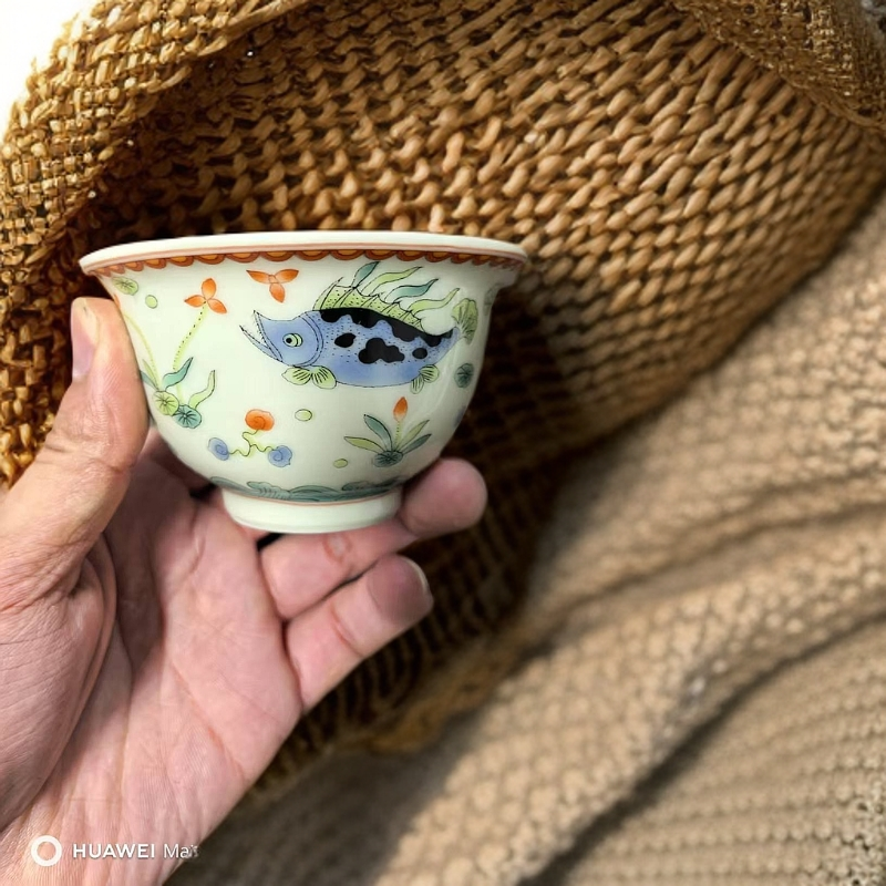 高端茶器鱼藻压手杯