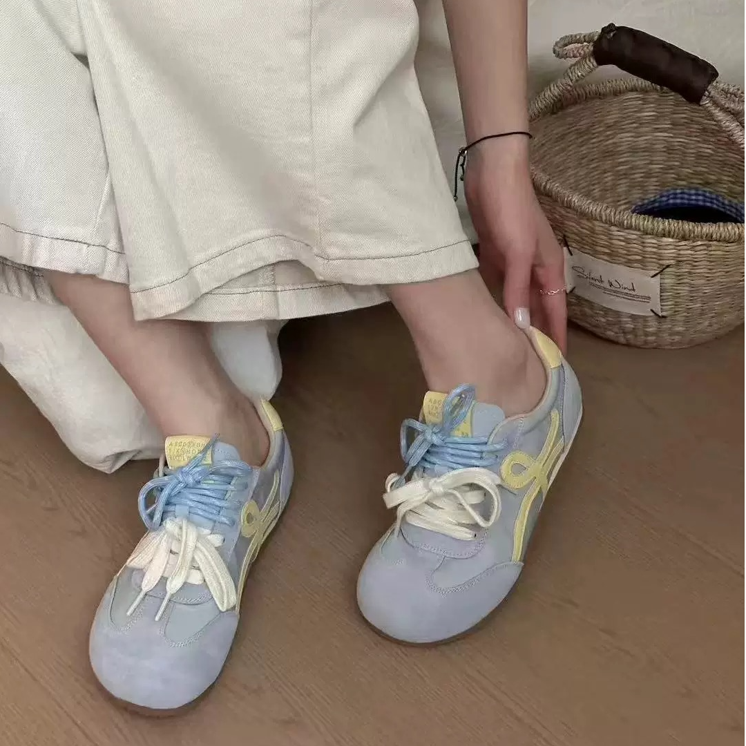 芒果小韩女~增高透气网面拼色休闲阿甘鞋女德训鞋7939