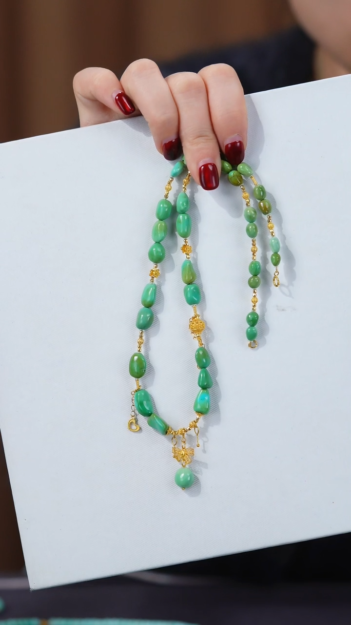 【闪购商品】绿松石项链18K金镶嵌1