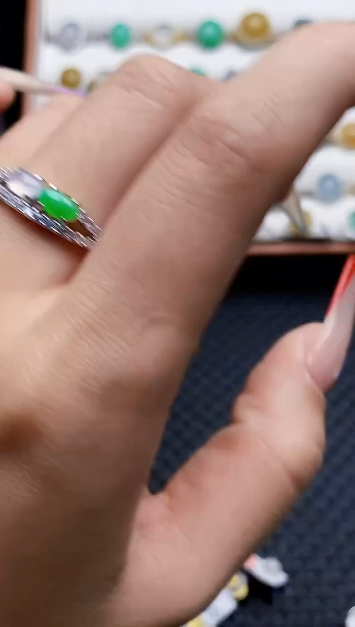 银S925镶嵌戒指翡翠2054