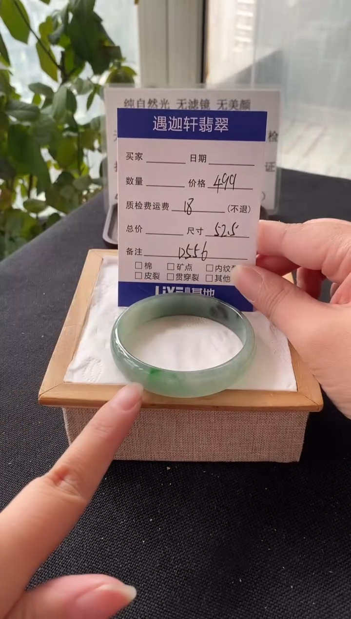 未镶嵌手镯翡翠52.8圈口 D556编码