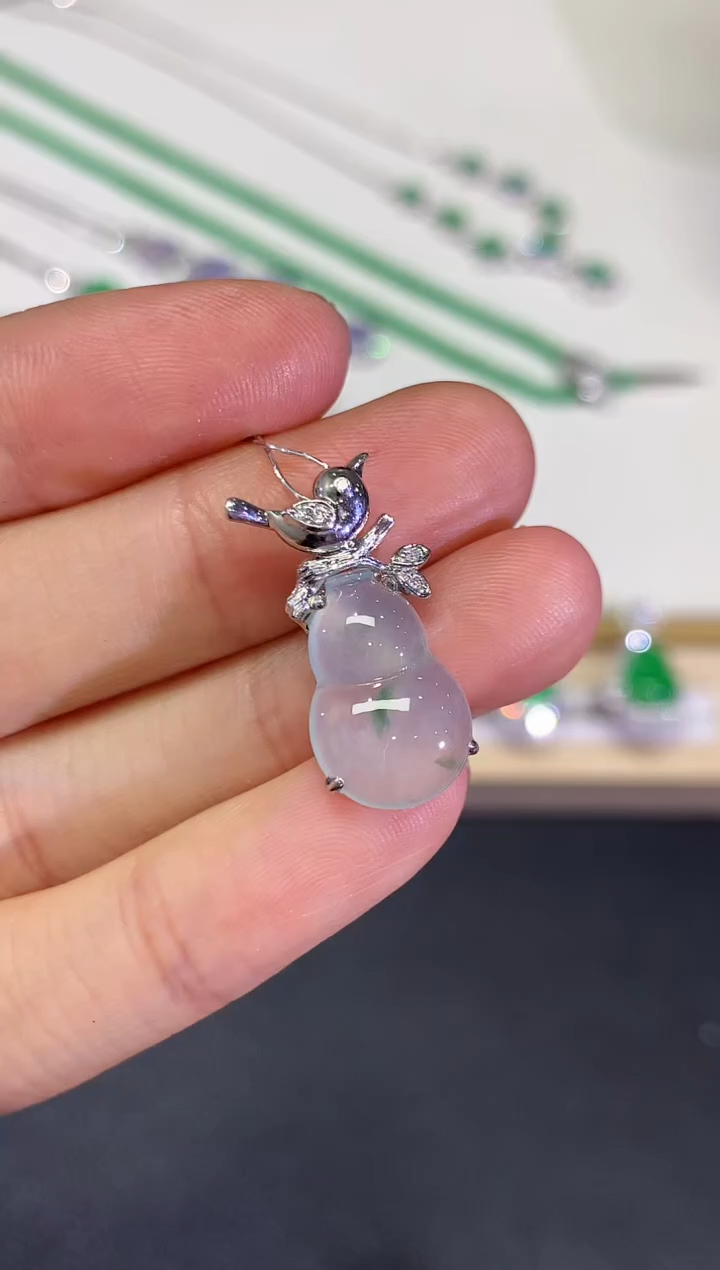 【闪购商品】翡翠颈饰18K金镶嵌团购8