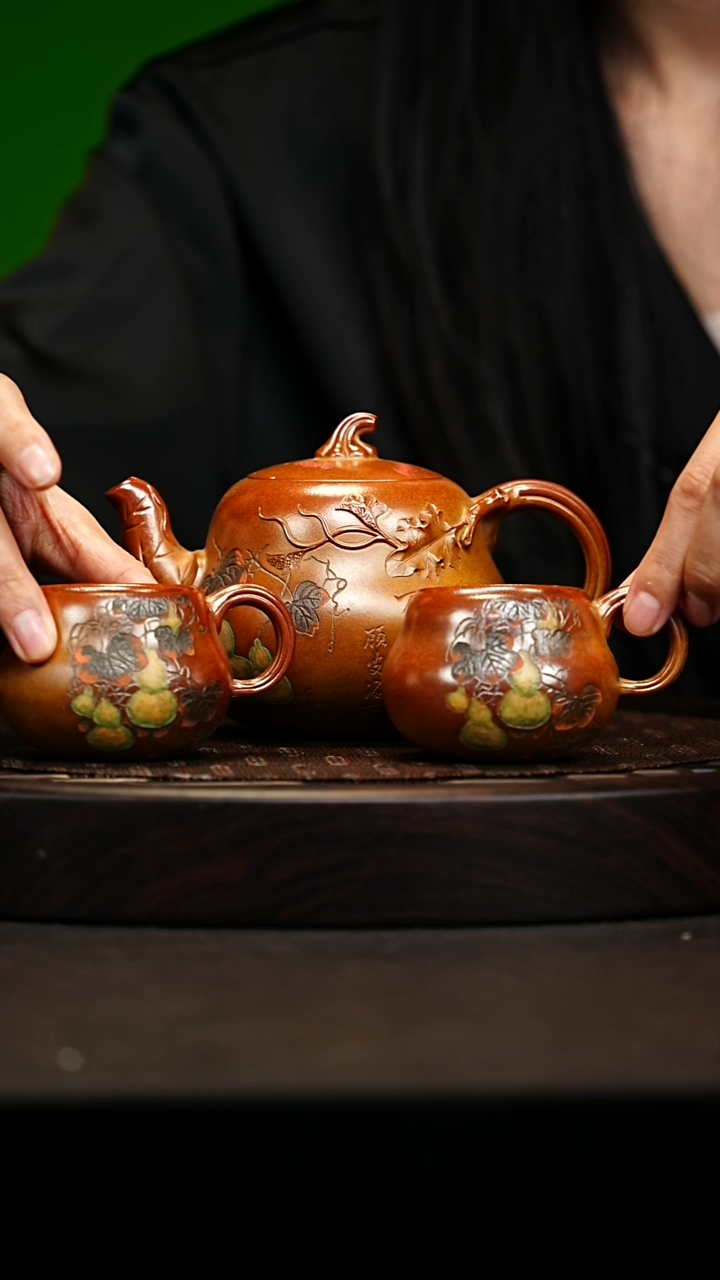 宜兴原矿高端紫砂 宕口黄金段古焰烧300cc