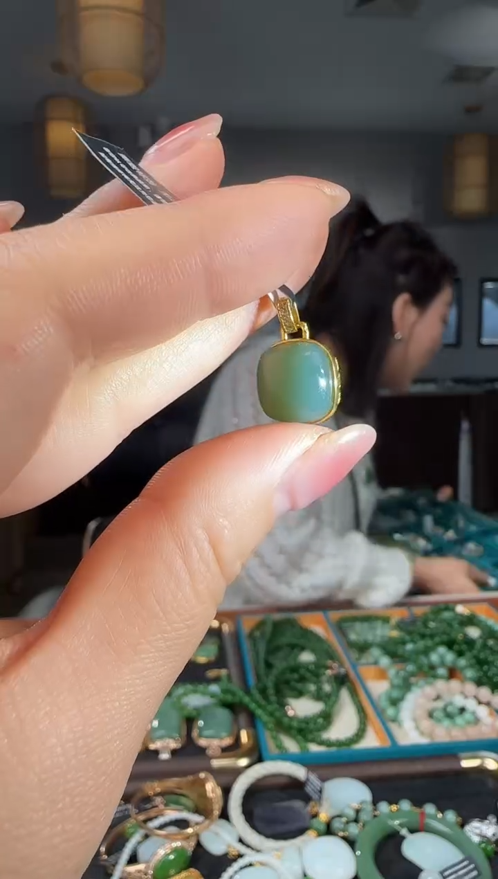 吊坠(不含链)银S925镶嵌和田玉1