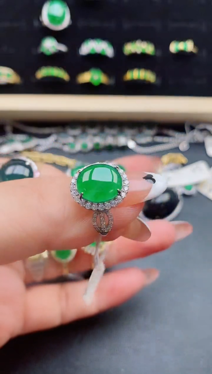 【闪购商品】翡翠戒指银S925镶嵌321321