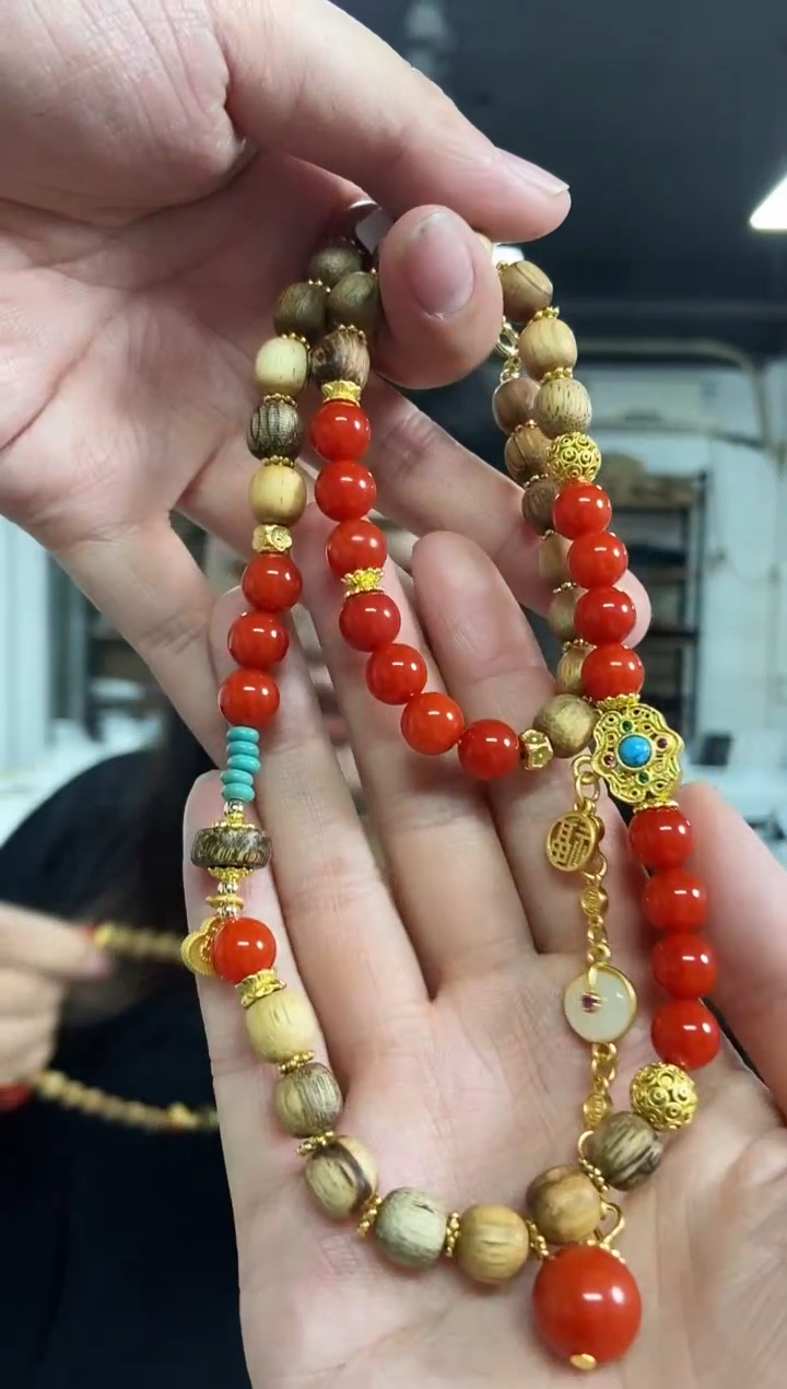 【闪购商品】南红玛瑙项链未镶嵌多样性发其一颜色微差