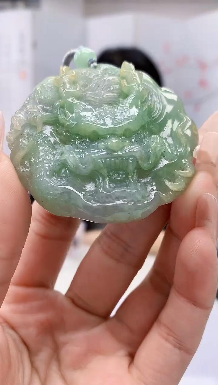 【闪购商品】定制翡翠未镶嵌3123lr-毛货挂件75