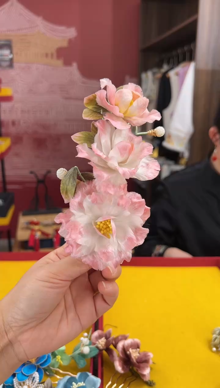 【闪购商品】刺绣非遗绒花（发饰）