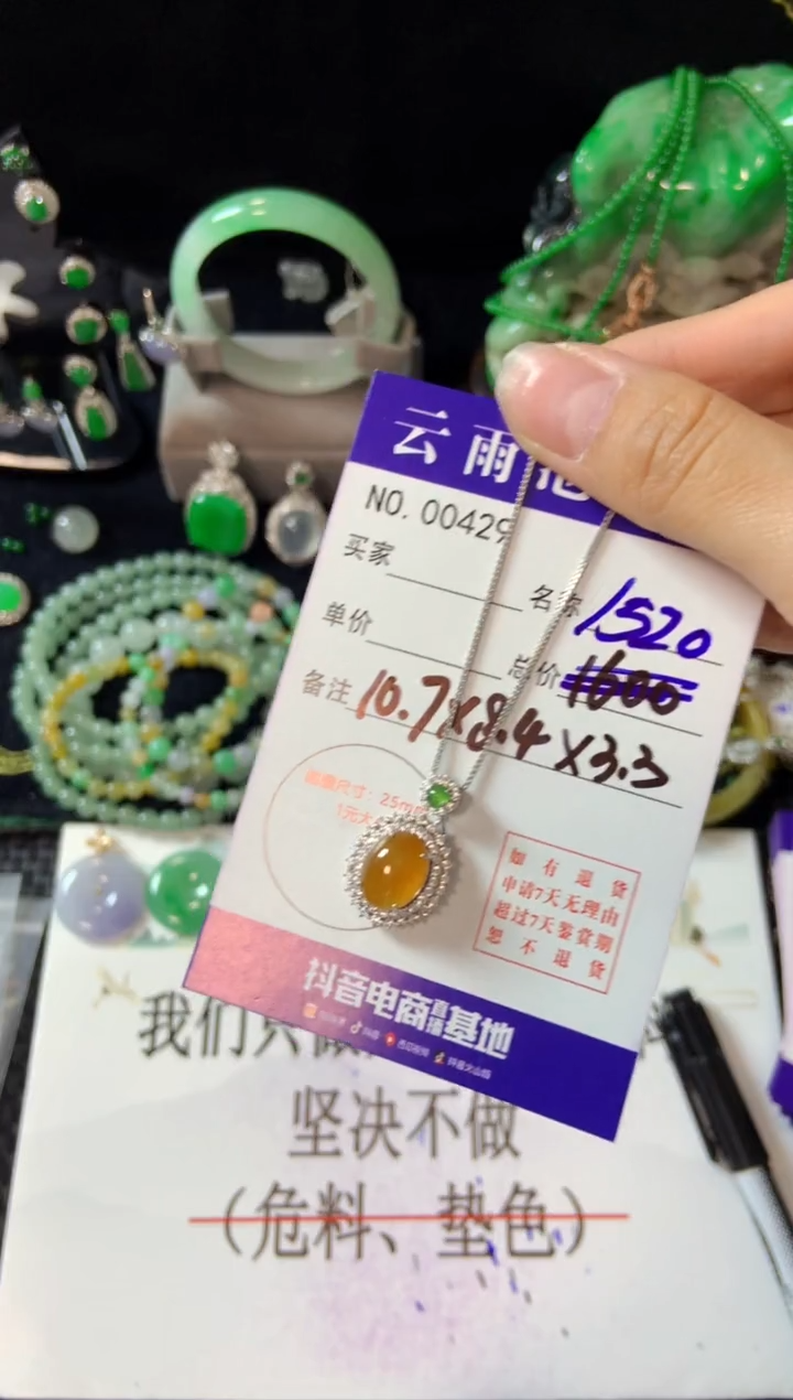 【闪购商品】翡翠颈饰银S925镶嵌翡翠