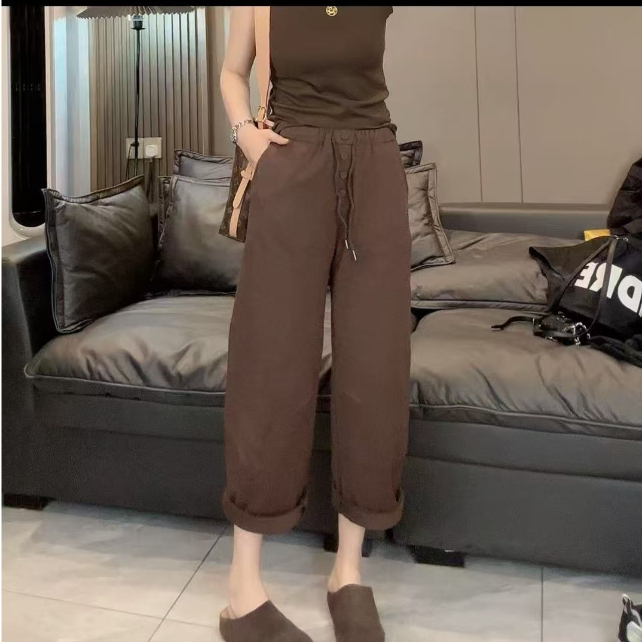 9505欧货百搭显瘦洋气休闲裤