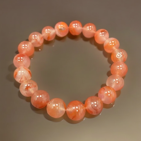 天然冰飘南红玛瑙玉手串10mm19颗轻奢冰红单圈时尚百搭多样性发一