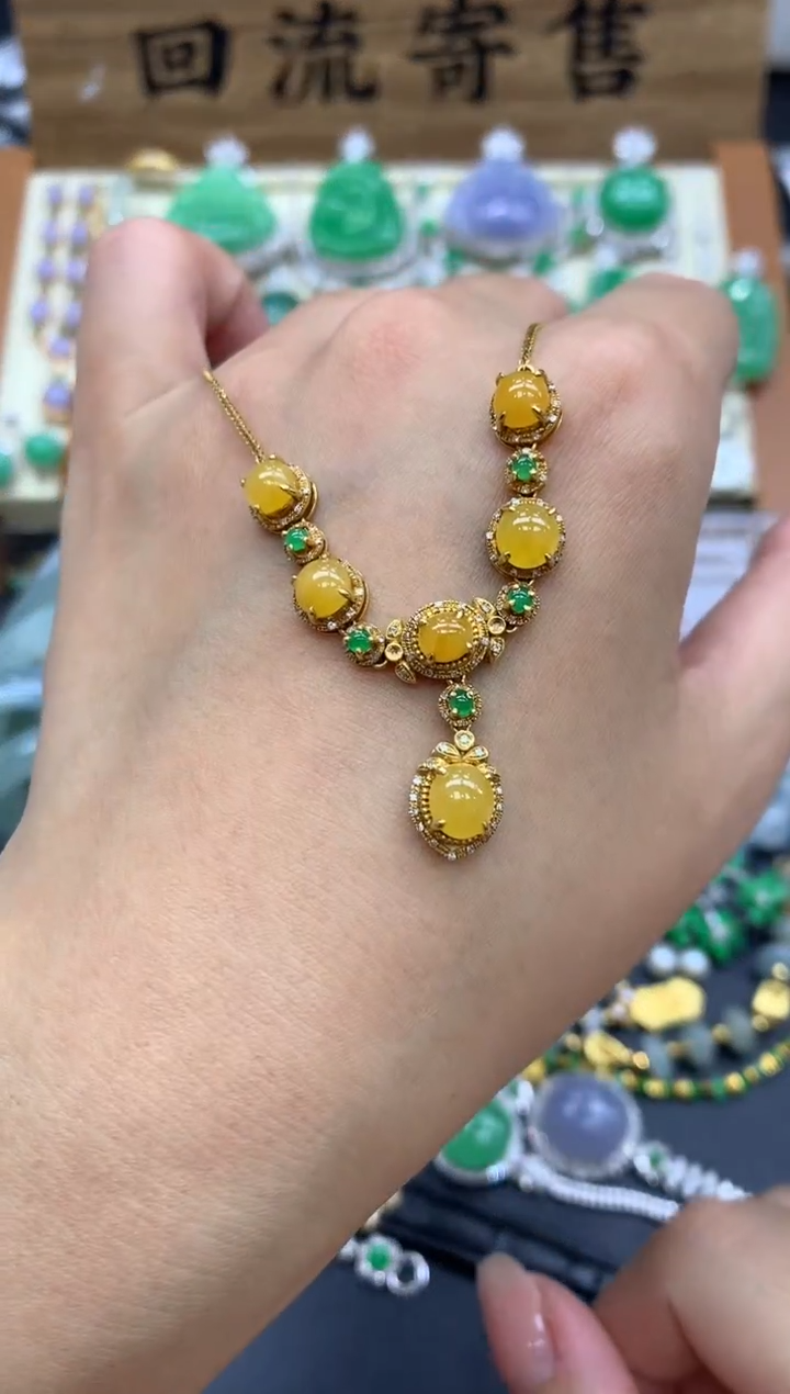 【闪购商品】翡翠颈饰18K金镶嵌445-中国好珍宝