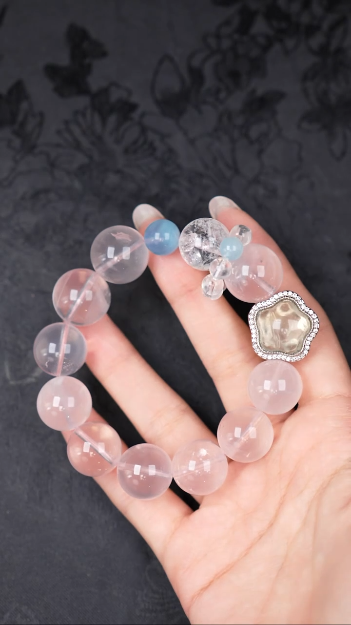 未镶嵌手链水晶粉水晶 工厂抛货 不退不换 多样性发其1