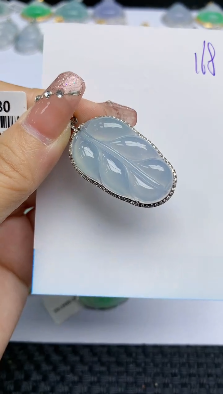 【闪购商品】翡翠颈饰18K金镶嵌天然A货翡翠 168