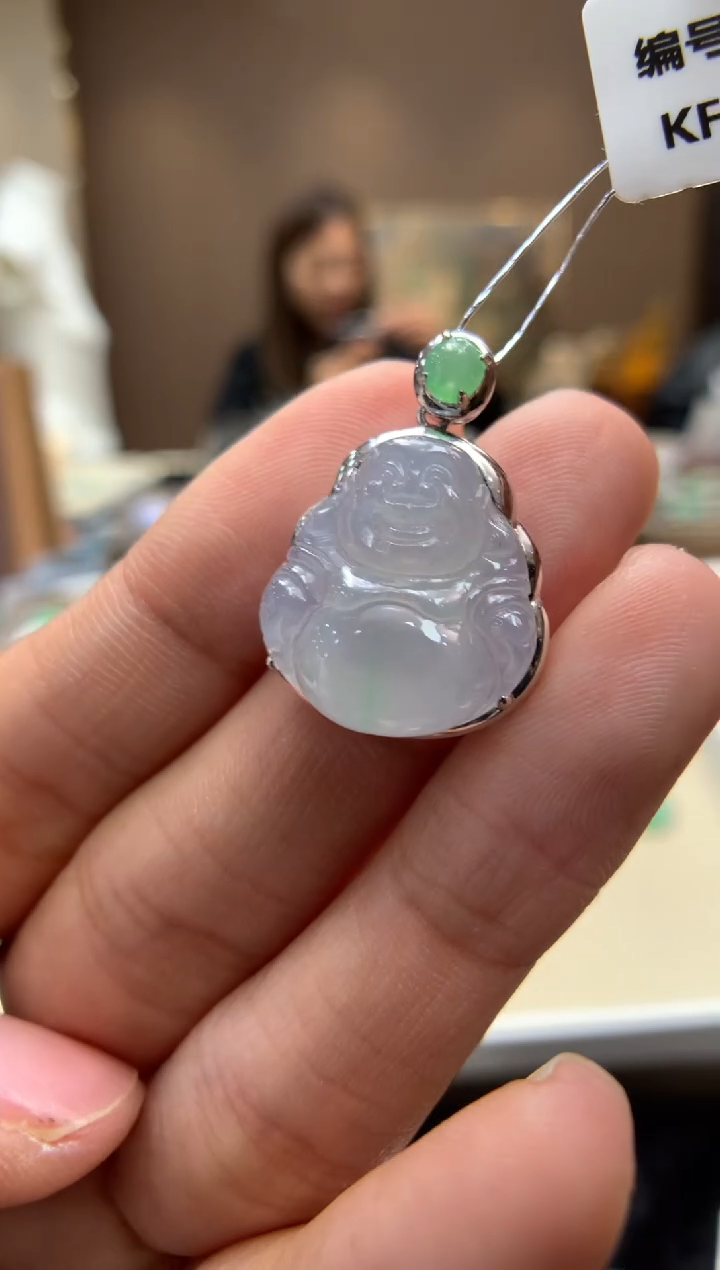 【闪购商品】翡翠颈饰18K金镶嵌佛公