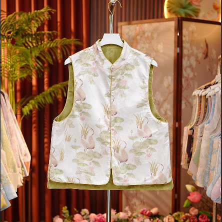 【莲池 马甲】新中式国风双面双穿提花女士新款马甲