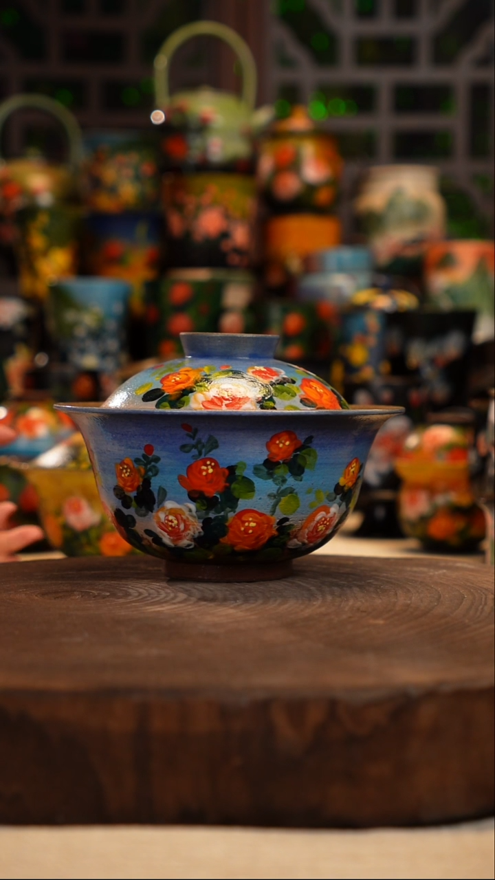 油画   手绘 釉下彩   碗