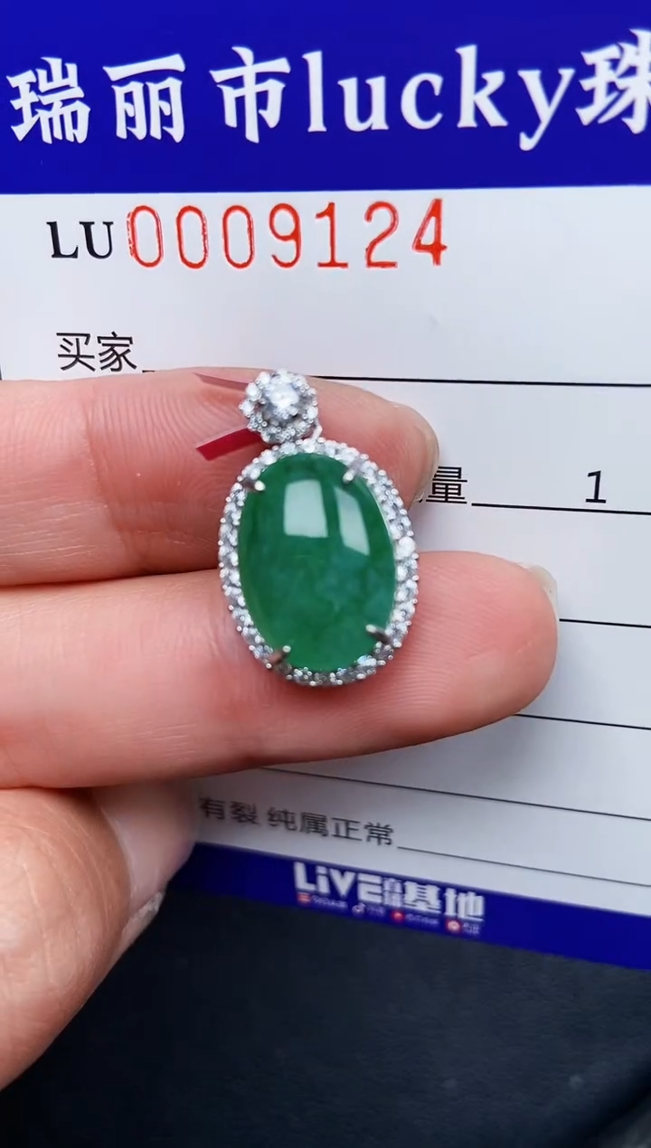【闪购商品】翡翠颈饰银S925镶嵌9124