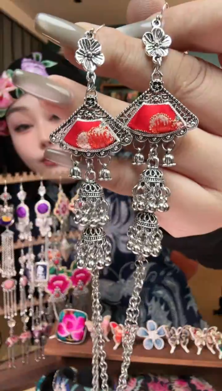 刺绣纯手工民族风刺绣耳环