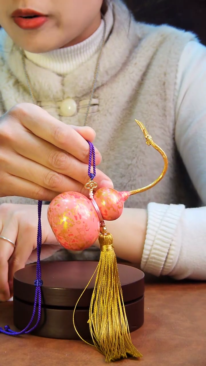 【闪购商品】209直播一物一图大漆酒葫芦送底座送挂绳