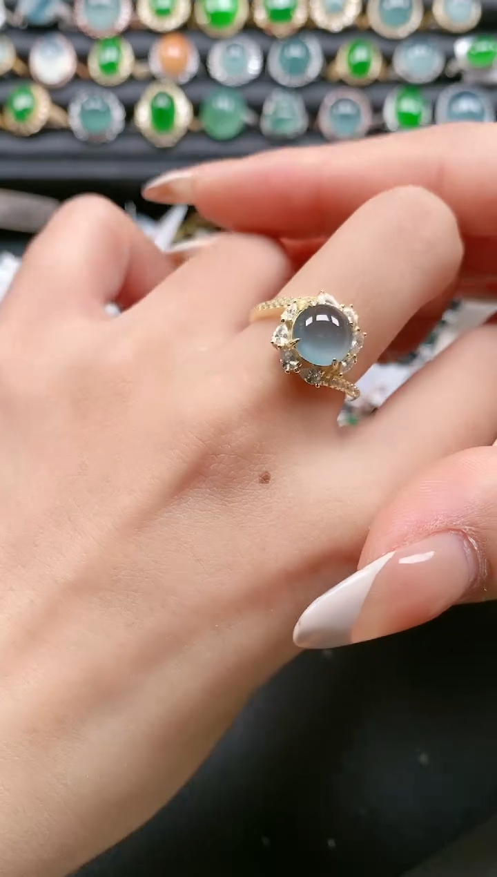 【闪购商品】翡翠戒指银S925镶嵌1111111