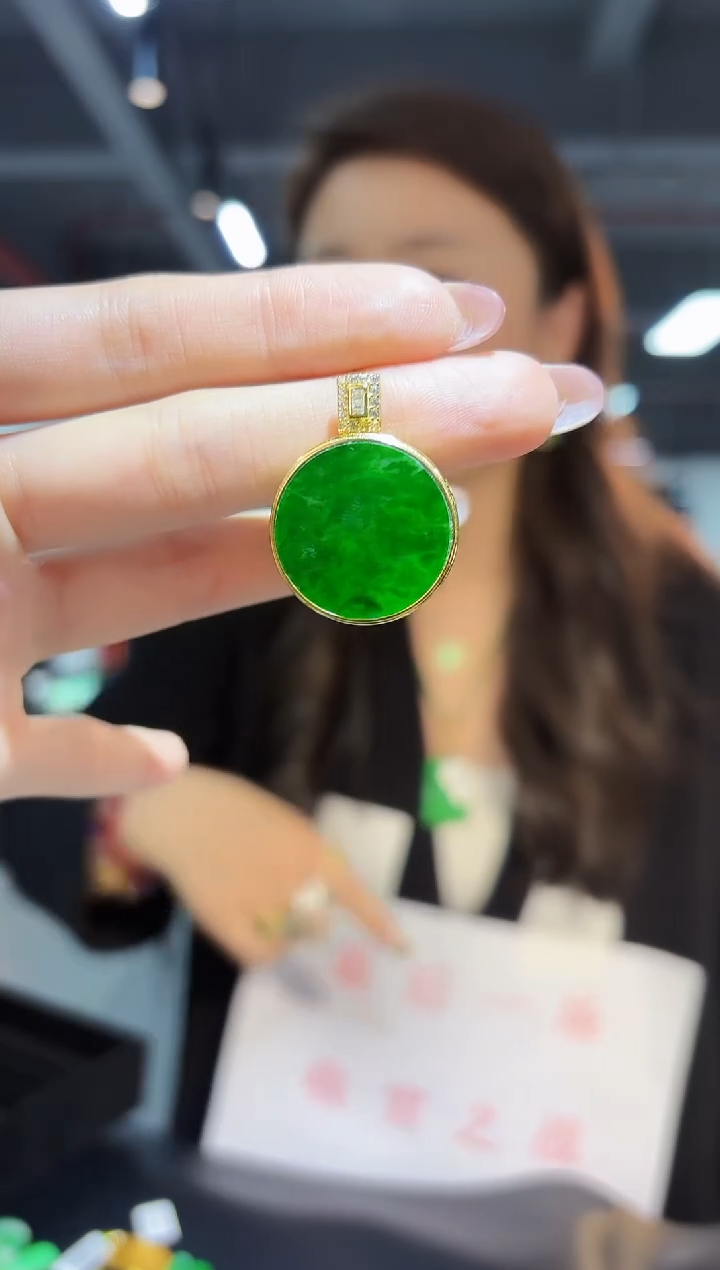 【闪购商品】翡翠颈饰银S925镶嵌缅料A货/支持复检/一件