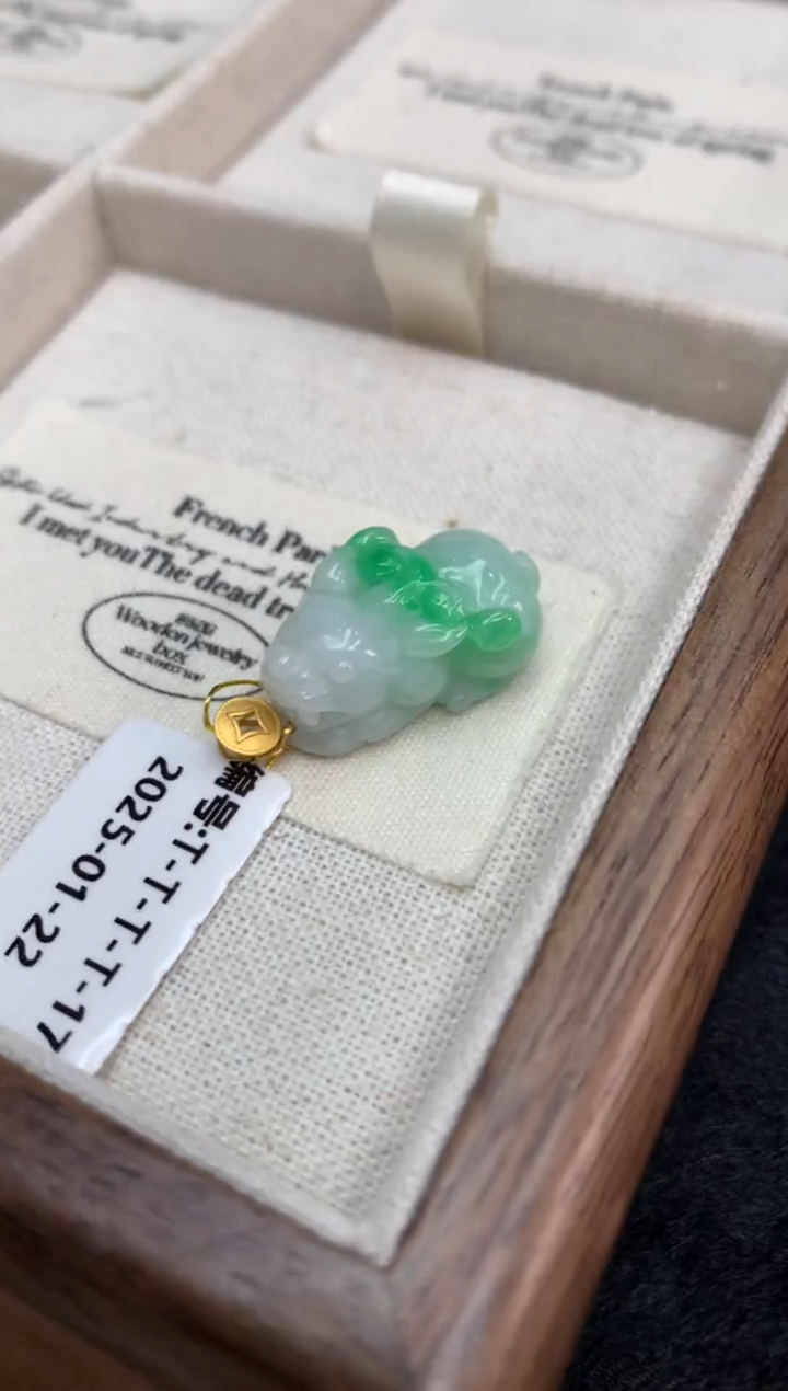 【闪购商品】翡翠颈饰18K金镶嵌貔貅