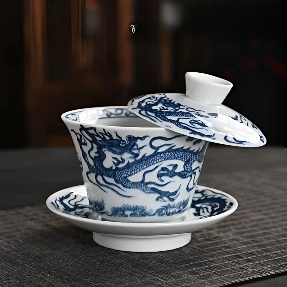羊脂玉白瓷盖碗可悬停旋转陶瓷单个