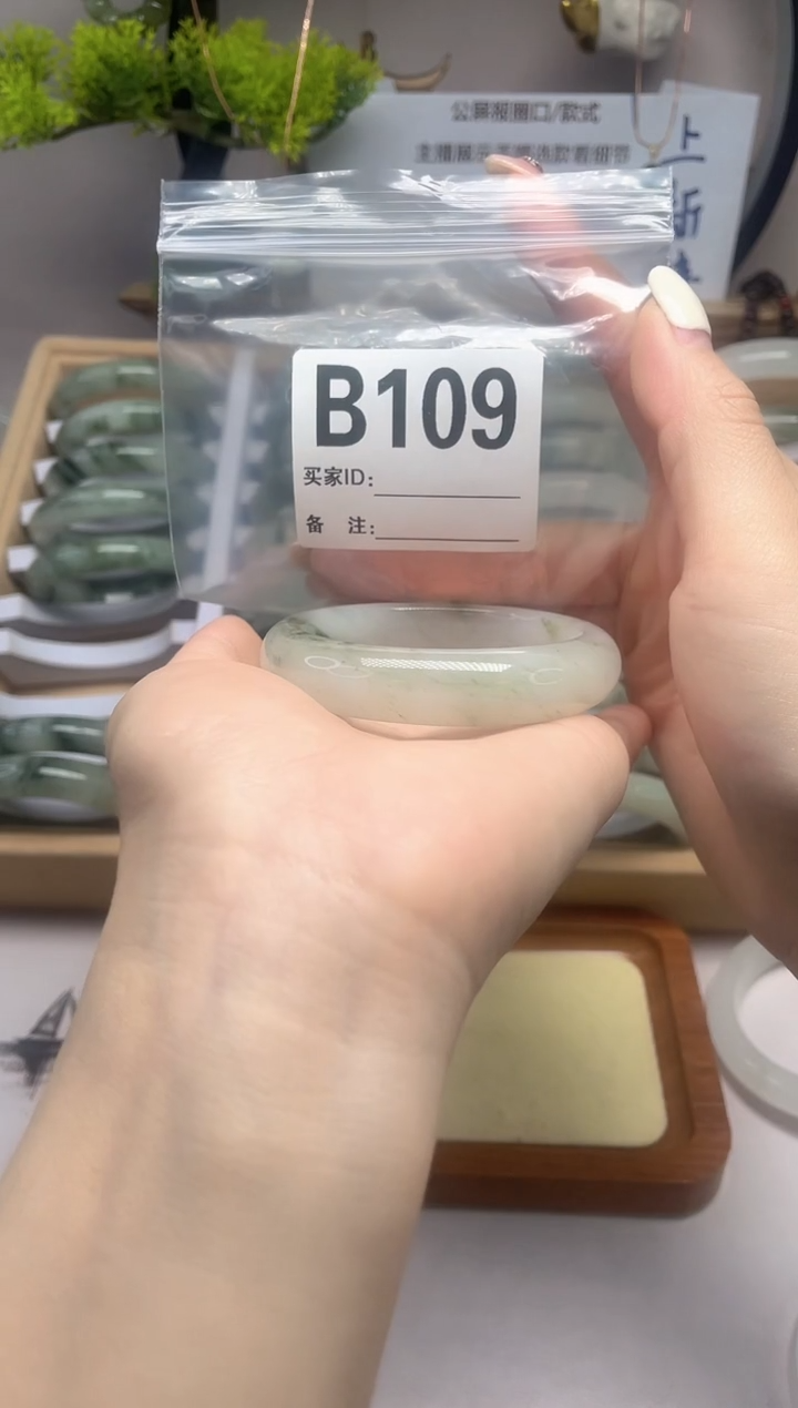 【闪购商品】石英质玉（天山翠）手镯未镶嵌b109