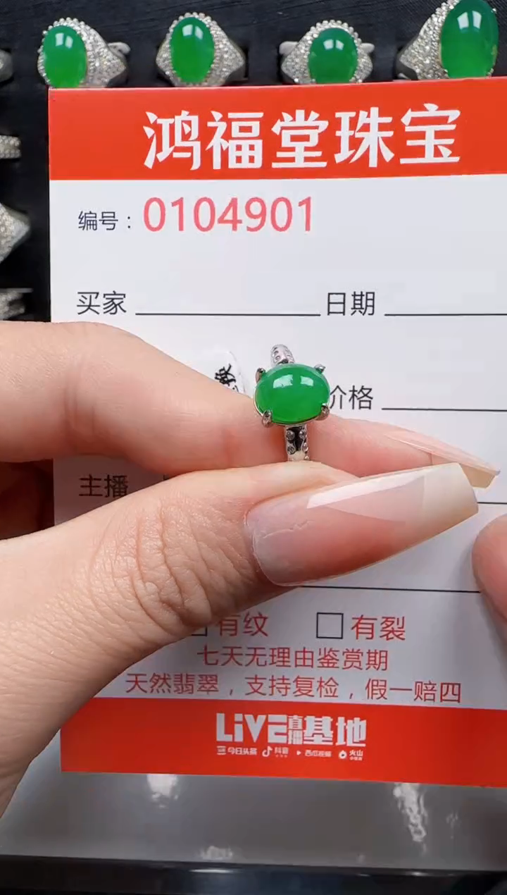 【闪购商品】翡翠戒指银S925镶嵌4901