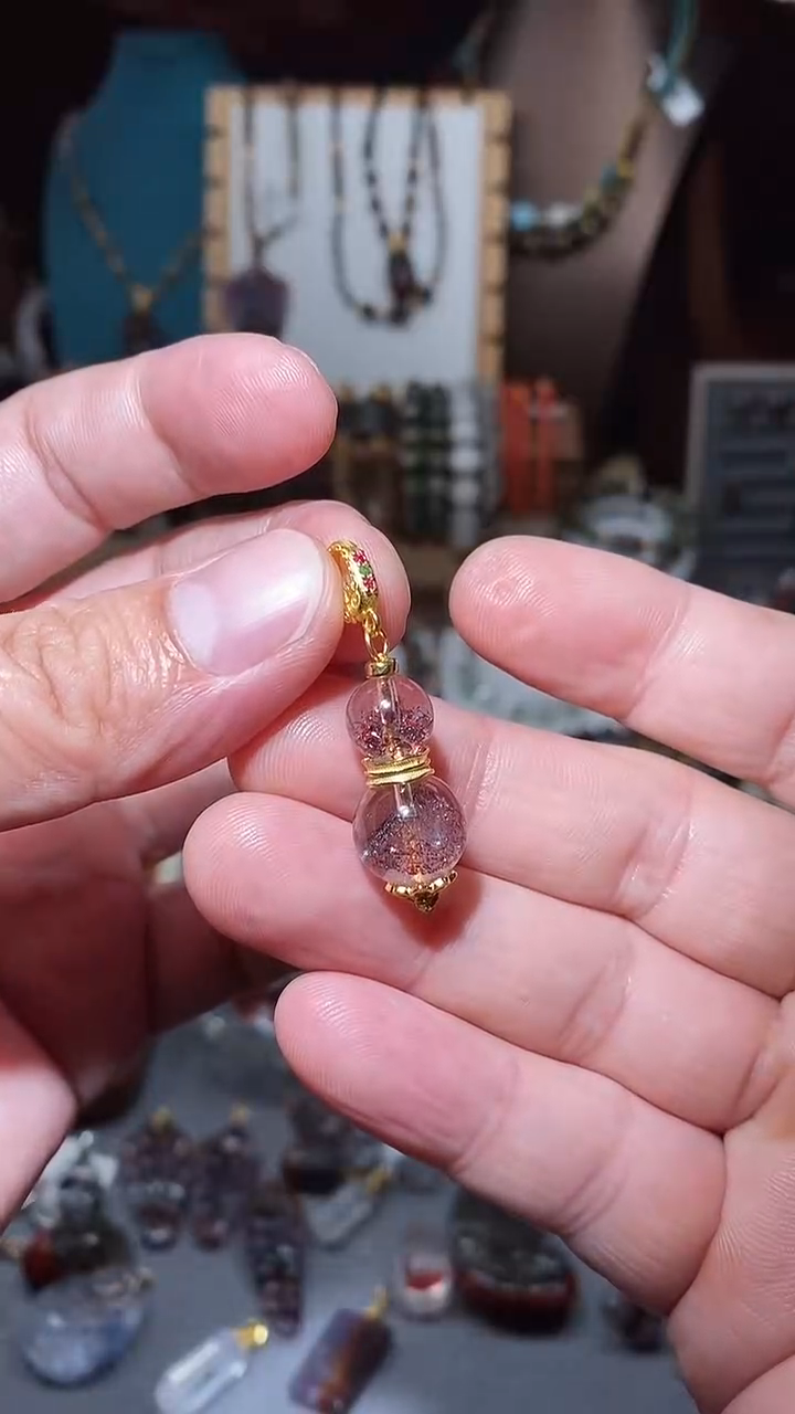 水晶珠宝半成品未镶嵌金草莓葫芦