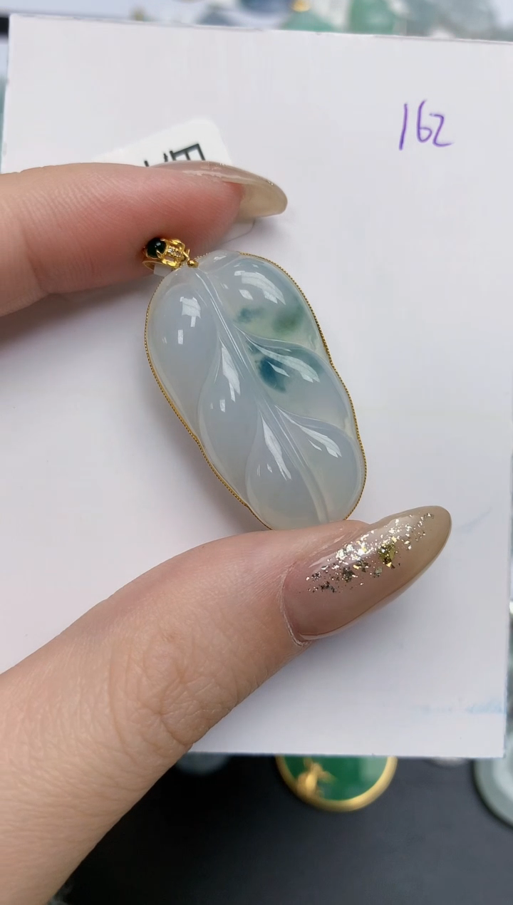 【闪购商品】翡翠颈饰18K金镶嵌 天然缅甸翡翠A货