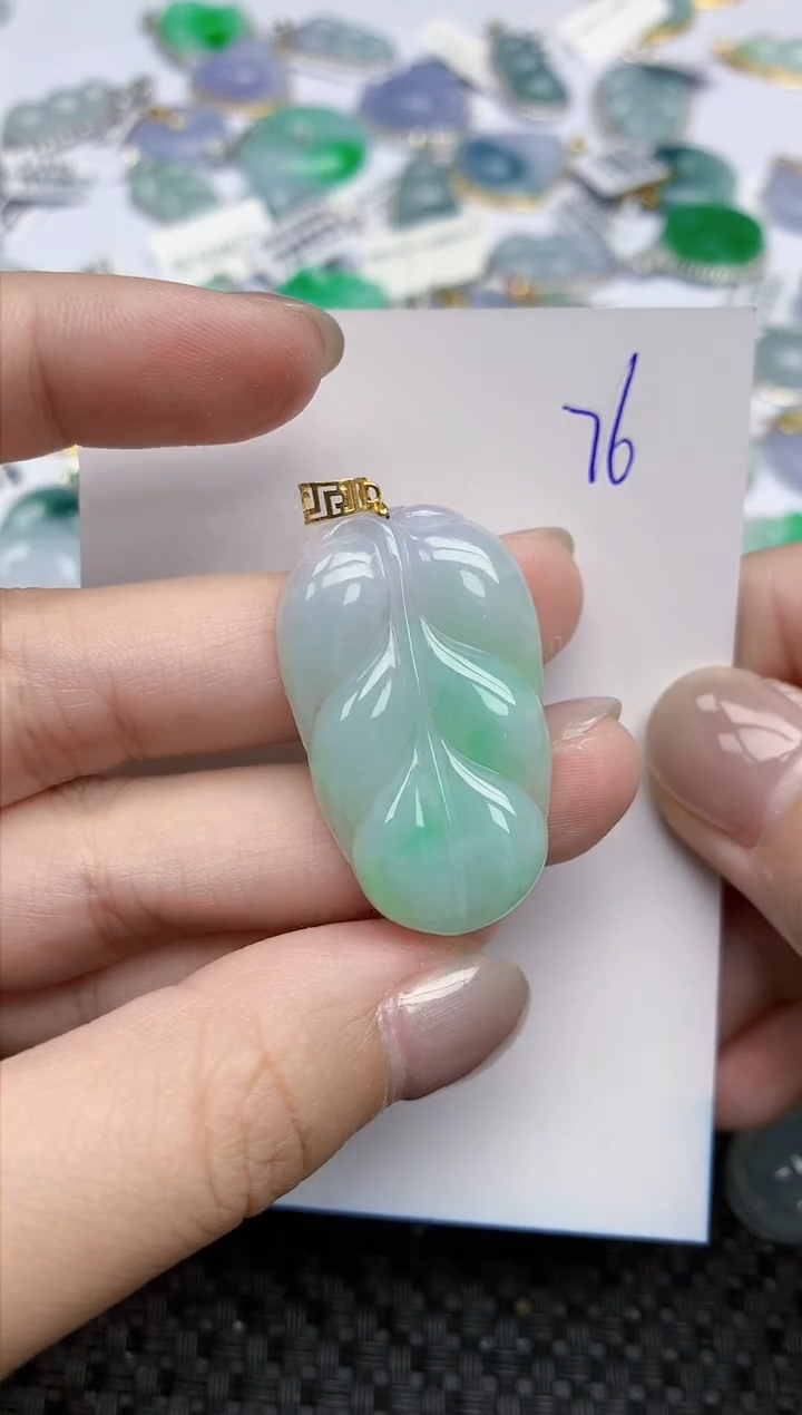 【闪购商品】翡翠颈饰18K金镶嵌天然翡翠A货