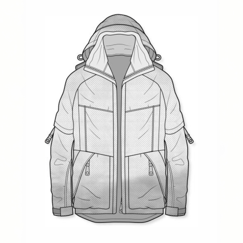 【巨浪潮奢】古家压胶标帽子可拆羽绒服