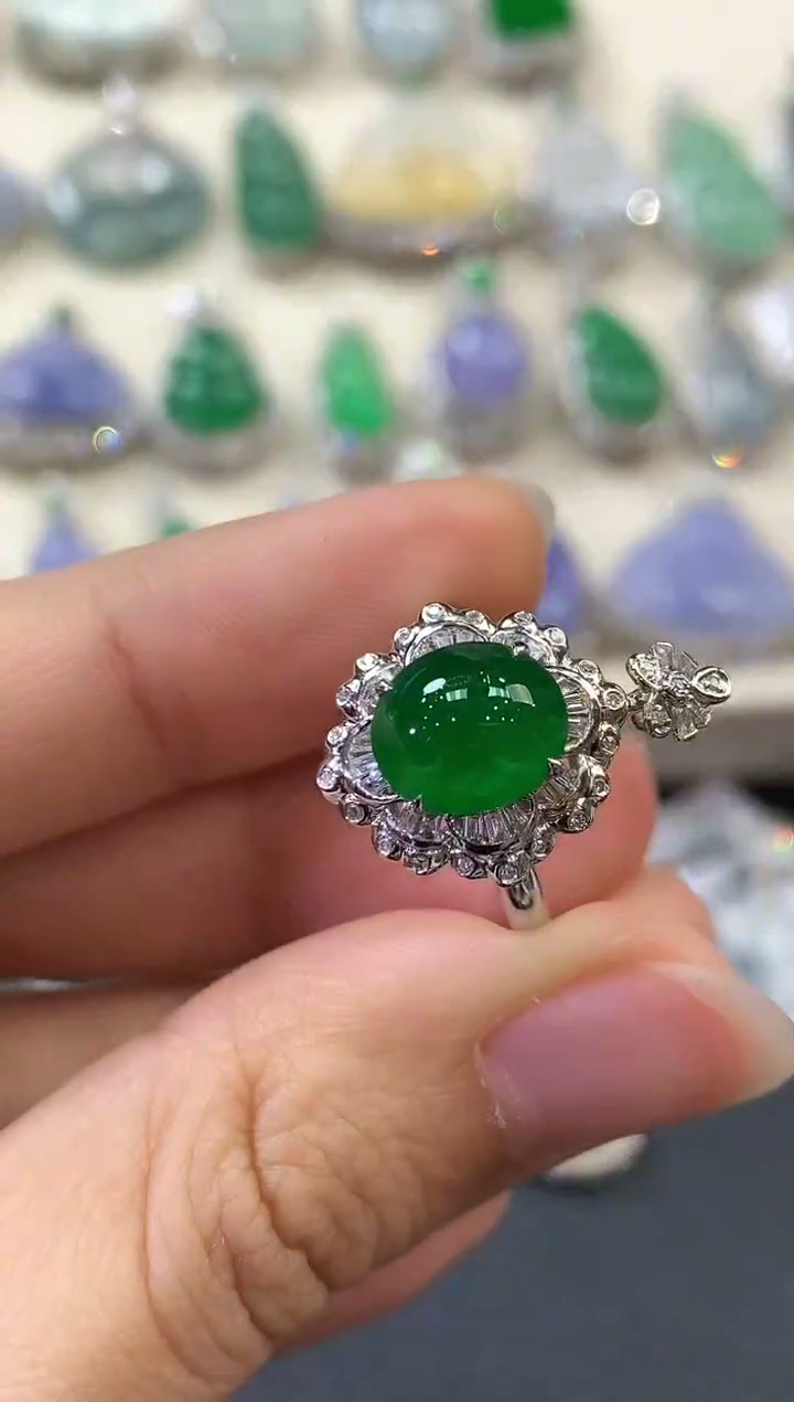 【闪购商品】翡翠戒指18K金镶嵌B170多样性一件发货