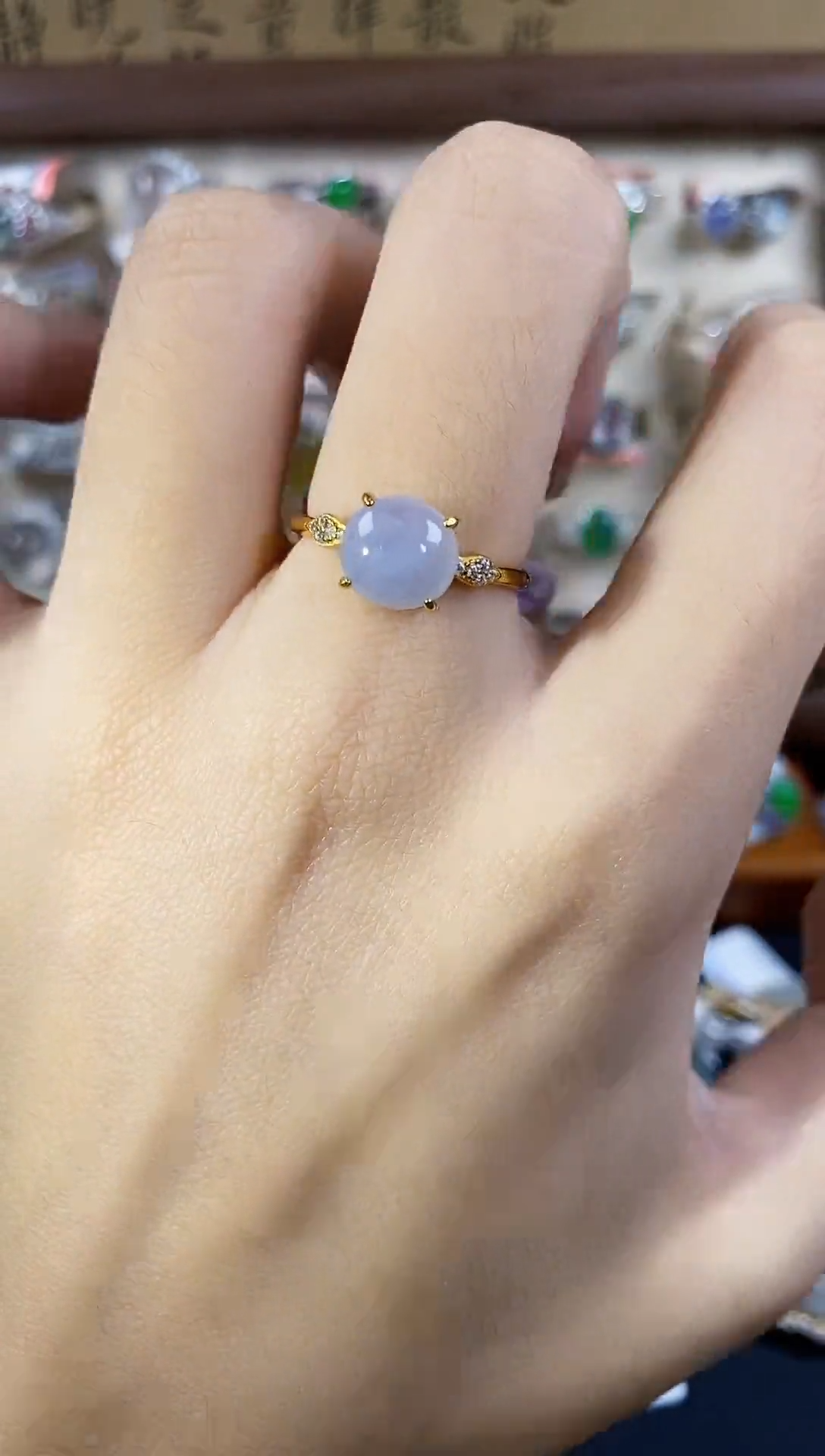 银S925镶嵌戒指翡翠天然A货翡翠8