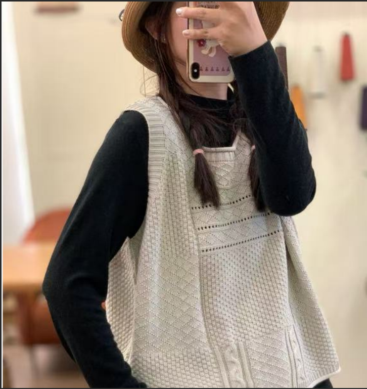 韩版套头女纯色百搭薄款中厚女士秋季时尚马夹2760