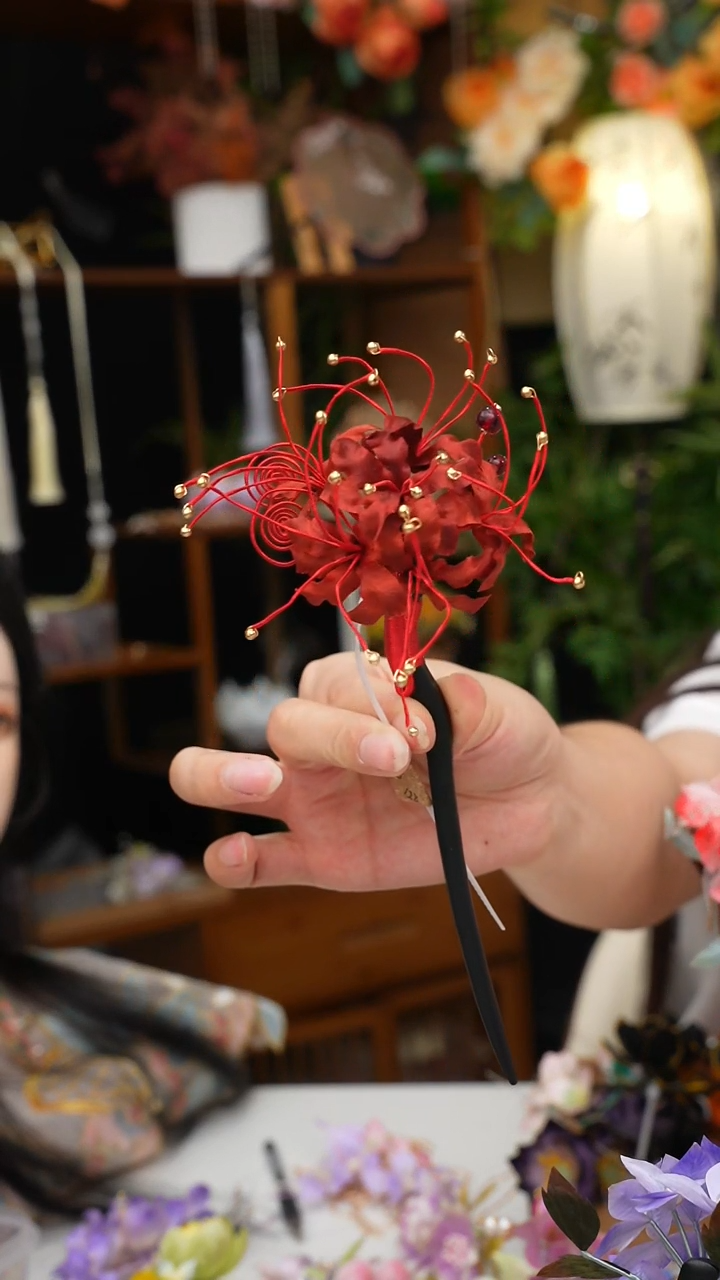 铁合金醋酸蚕丝绒花绒花非遗工艺古风